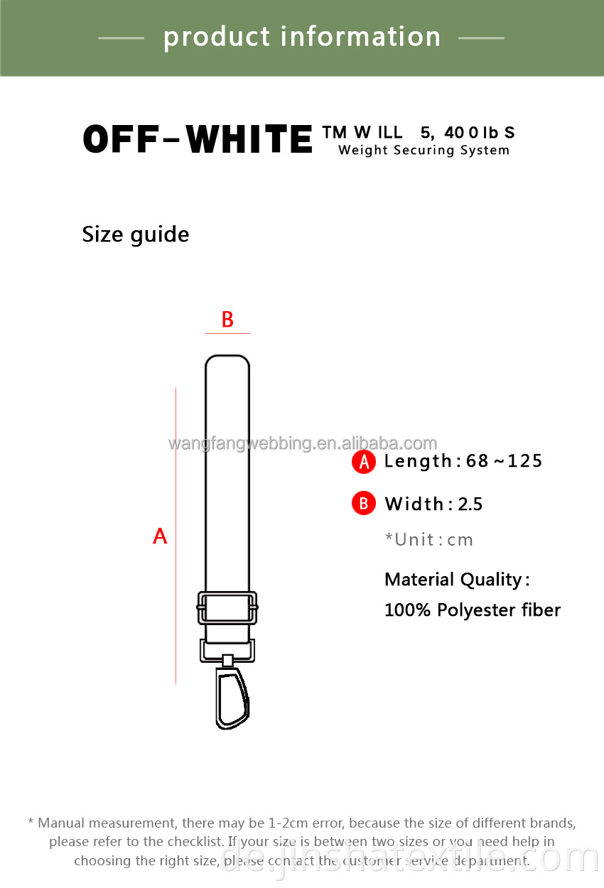 Benutzerdefinierte Nylon -Gurtband Großhandel Schultergurt Optionale Gurtbeutel Nylon -Gurtband